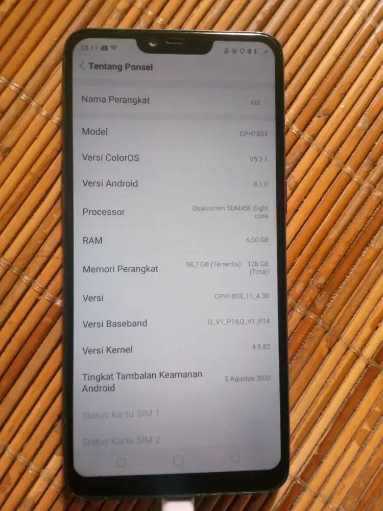Oppo a3s Mulussss likenew
