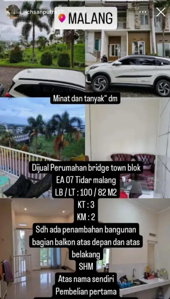 Dijual Rumah daerah Tidar Malang