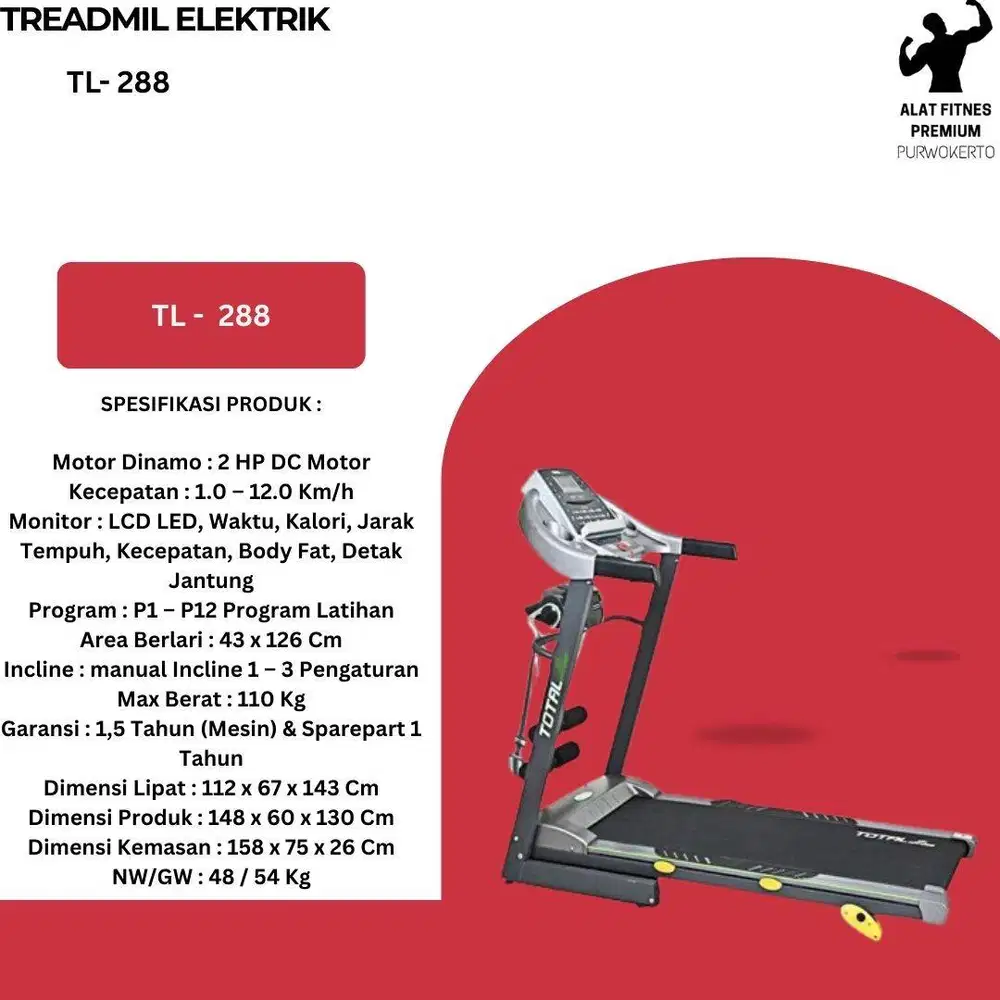 PROMO Treadmill Elektrik -288 Purwokerto – Stok Terbatas, Siapa Cepat