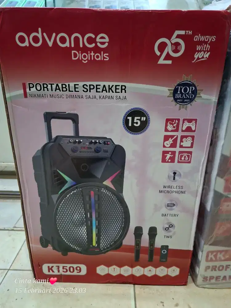 Speaker Advance portable speaker K 1509 uk 15 inci