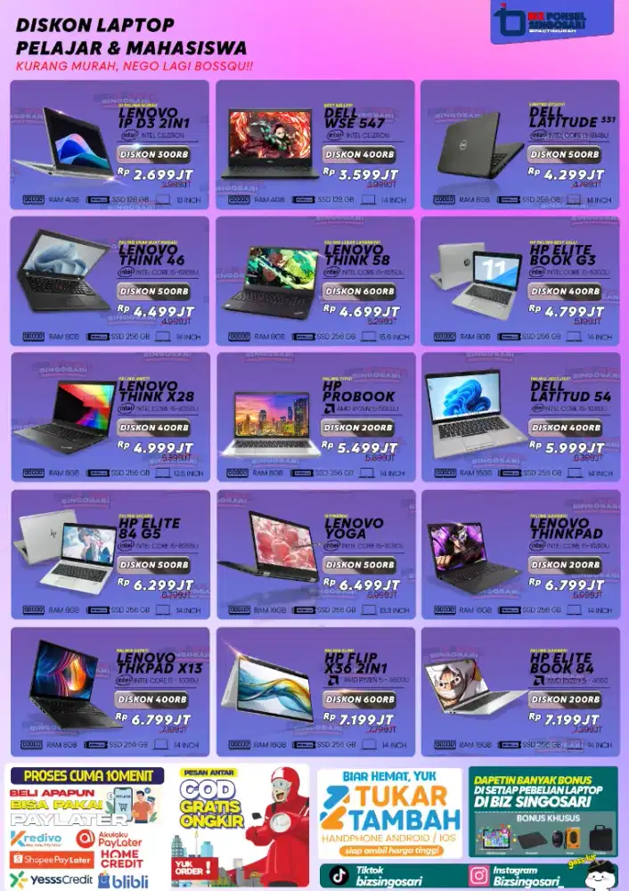 LAPTOP MURAH 2 JUTAAN BERGARANSI