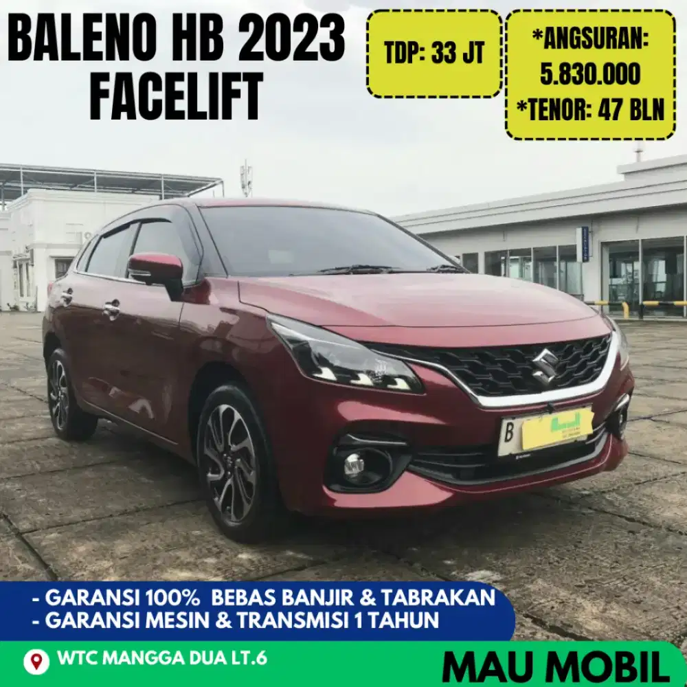 Baleno HB Facelift 2022/2023/2024 Merah, KM 19rb ANTIK