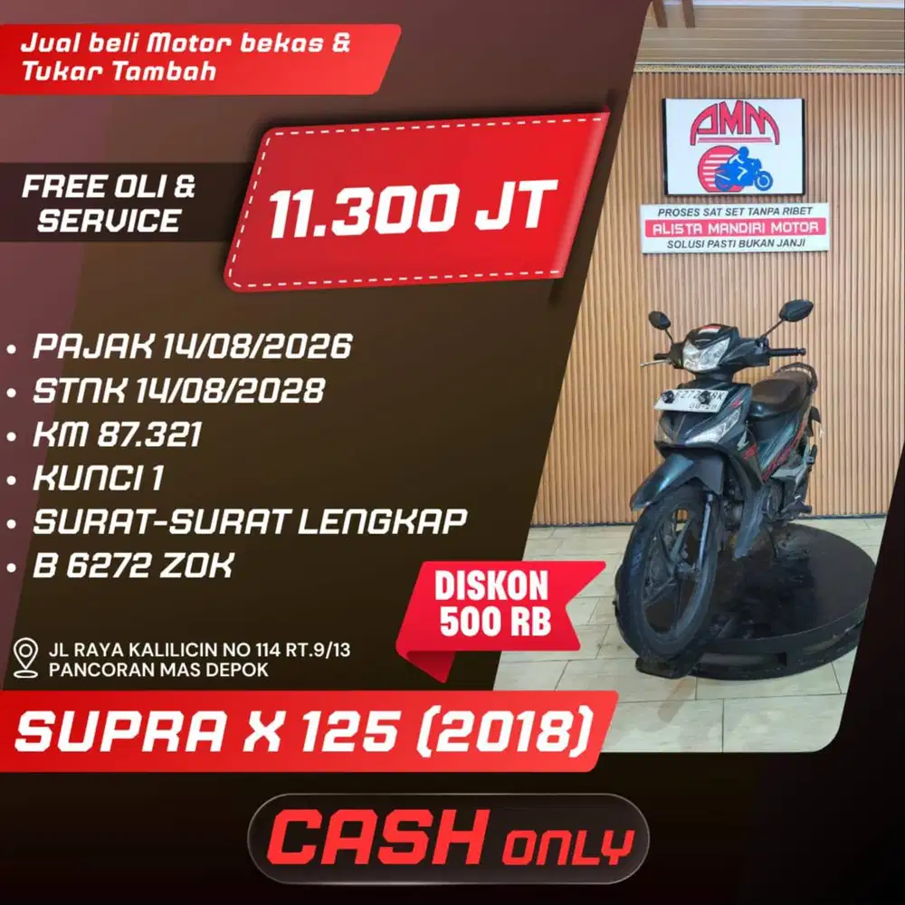 SUPRA X 125 2018 PAJAK HIDUP KREDIVO INDODANA SHOPEELATER GOPAY ALISTA