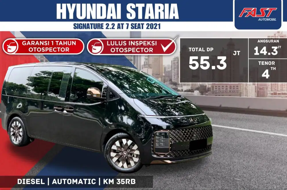 HYUNDAI STARIA SIGNATURE 7 SEAT 2021 2.2 AT DIESEL PANORAMIC LOW KM.35
