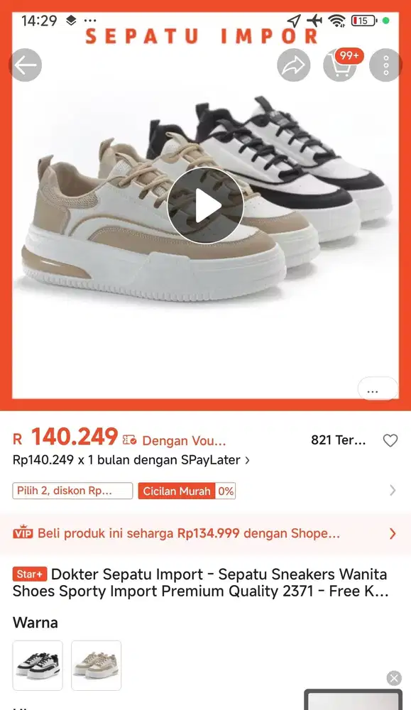 PVN Jeno Sepatu Sneakers wanita Shoes pink