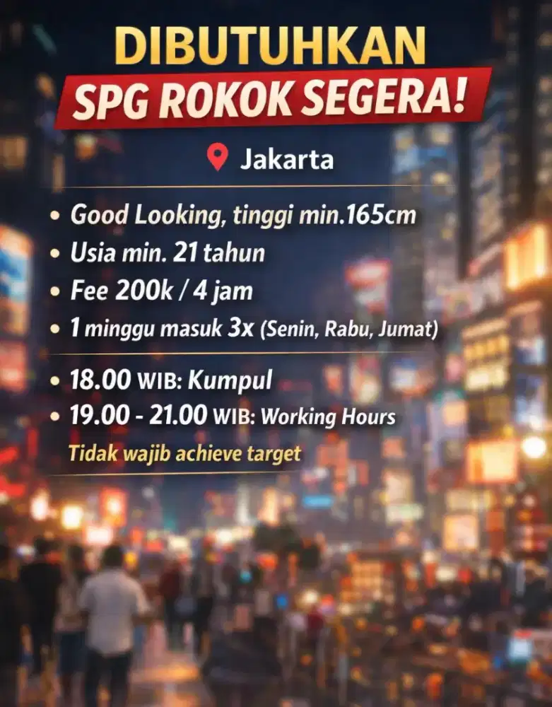 Dibutuhkan segera SPG brand Rokok
