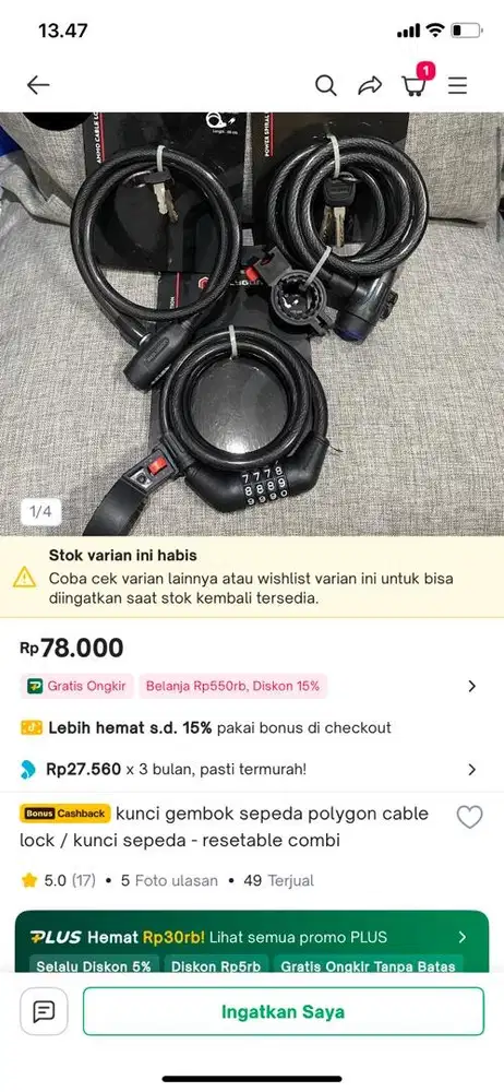 kunci sepeda polygon