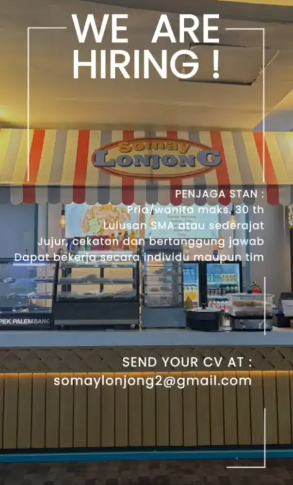 Dicari penjaga stan somay lonjong