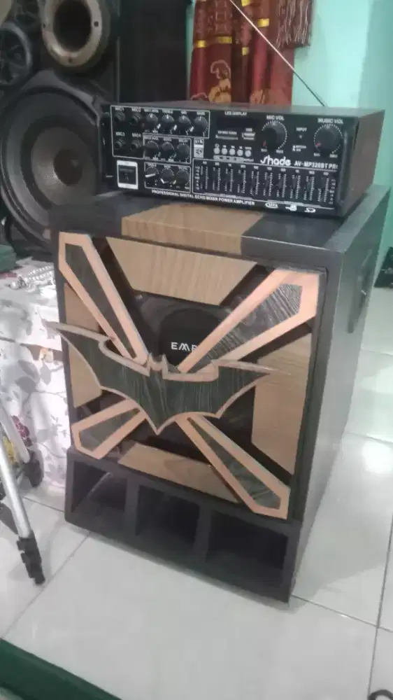 Jual speaker aktif bluetooth USB radio subwoofer basss rakitan