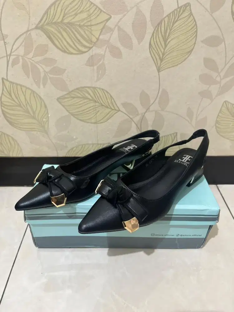 ELLORA EL-6675 Sepatu Wanita Hak Chunky Heels 3cm Slingback