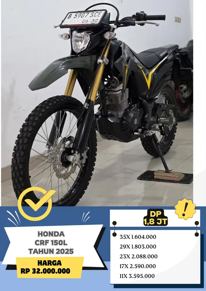KM 2rb Honda CRF 150L tahun 2025 Muluss Pakai