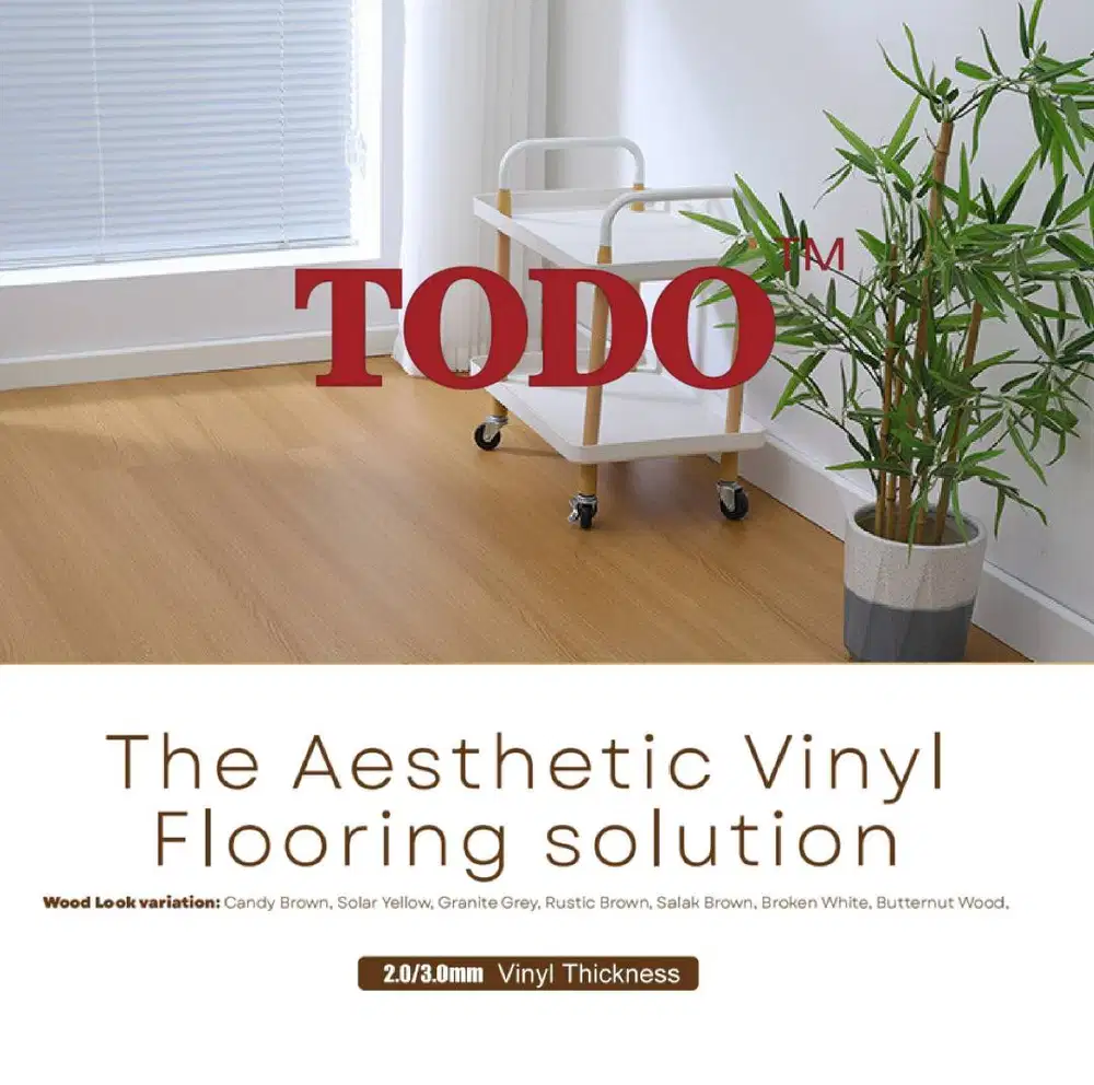 Lantai Vinyl PVC Motif Kayu Tebal 3mm / Vinyl Flooring Tebal 2mm Harga