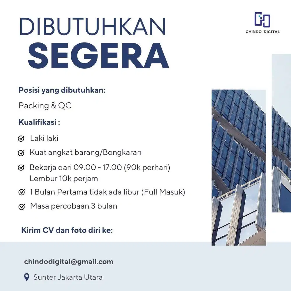 LOWONGAN KERJA PACKING ONLINE SHOP JAKARTA UTARA LOKER PACKING OLSHOP