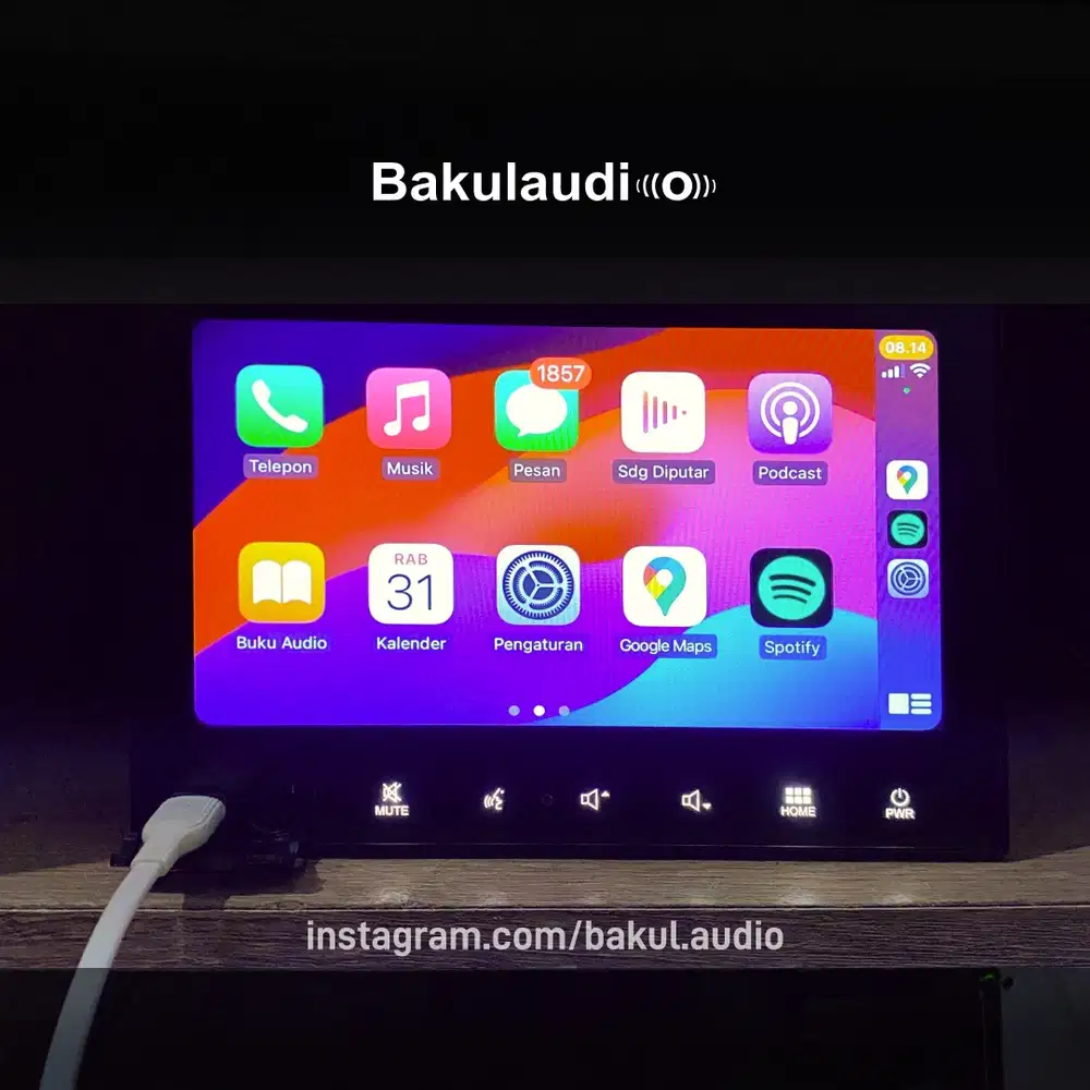 Head unit Pajero Sport 2023 Apple Carplay - Android Auto bisa Youtube