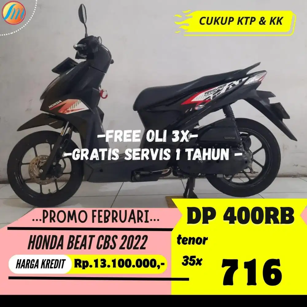 DP HANYA 400RIBU KREDIT HONDA BEAT CBS 2022 ANGSURAN SANGAT RINGAN