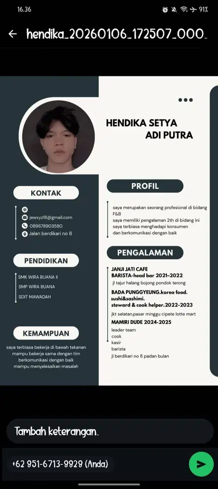 cari kerja apa saja,kecuali menyupir