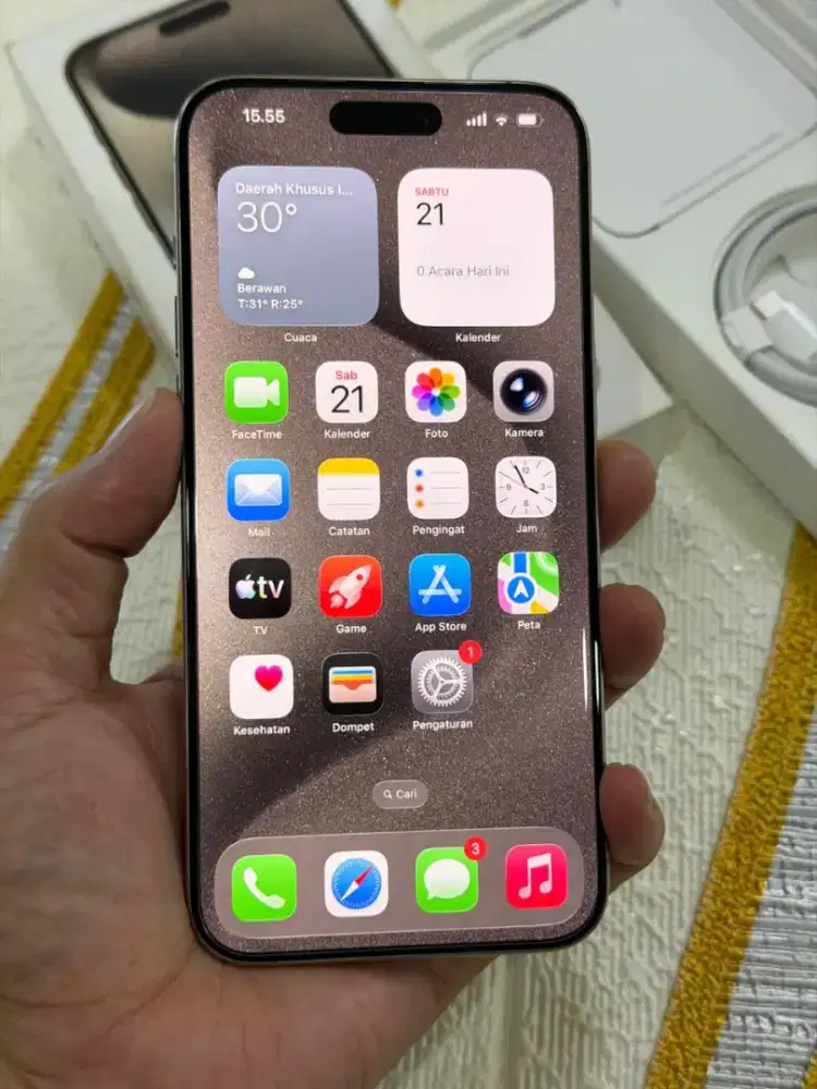 Iphone 15 Pro Max 256GB iBox Bekas Pakai Fullset Original Mulus