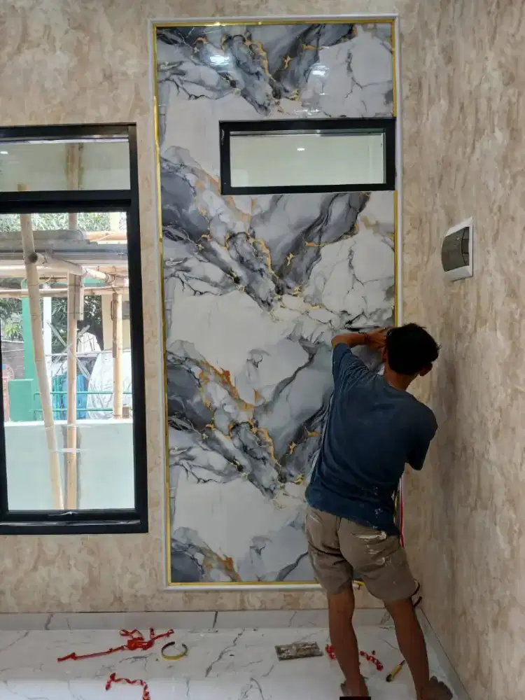 Wall panel wpc & wallpaper vinill