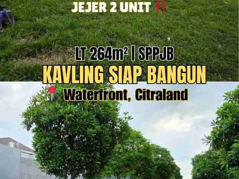 DIJUAL KAVLING KOTAK TANPA CACAT SIAP BANGUN  CLUSTER FAVORITE CITRALAND