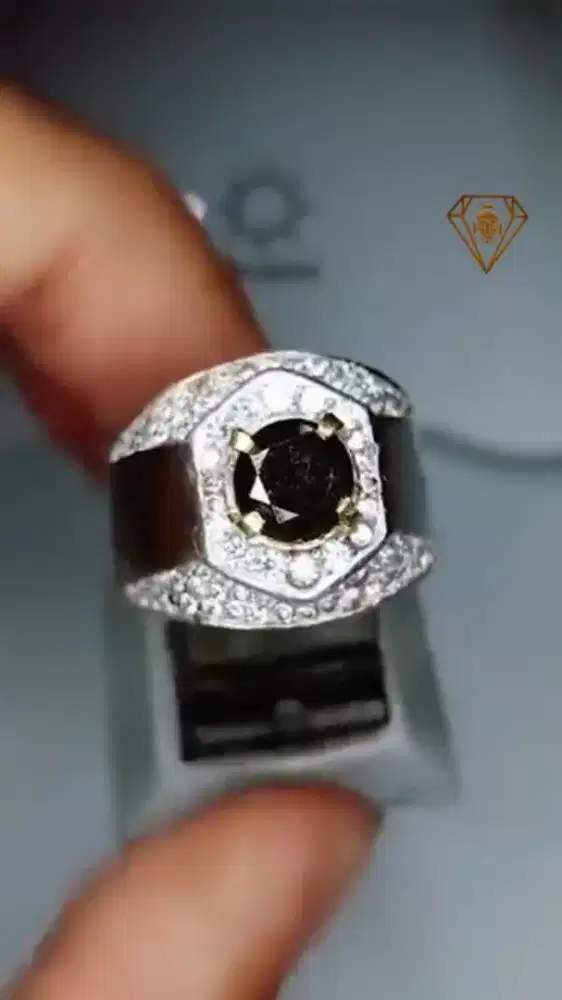Cincin Permata Berlian Hitam Black Diamond
