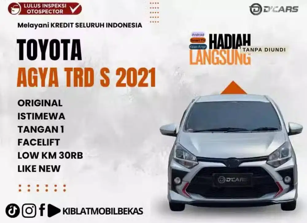 TOYOTA AGYA TRD S MANUAL 2021 LOW KM KEYLESS ISTIMEWA