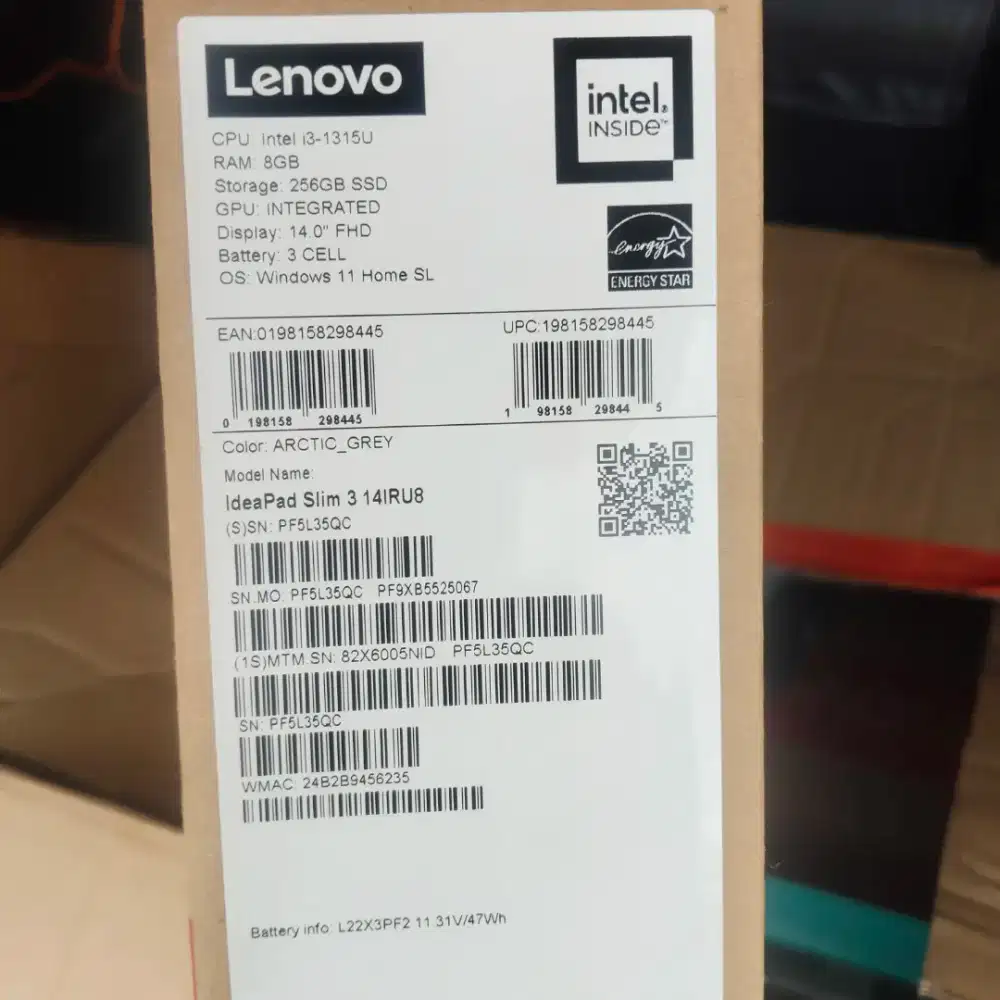 Laptop lenovo ideapad slim 3 14IRU8