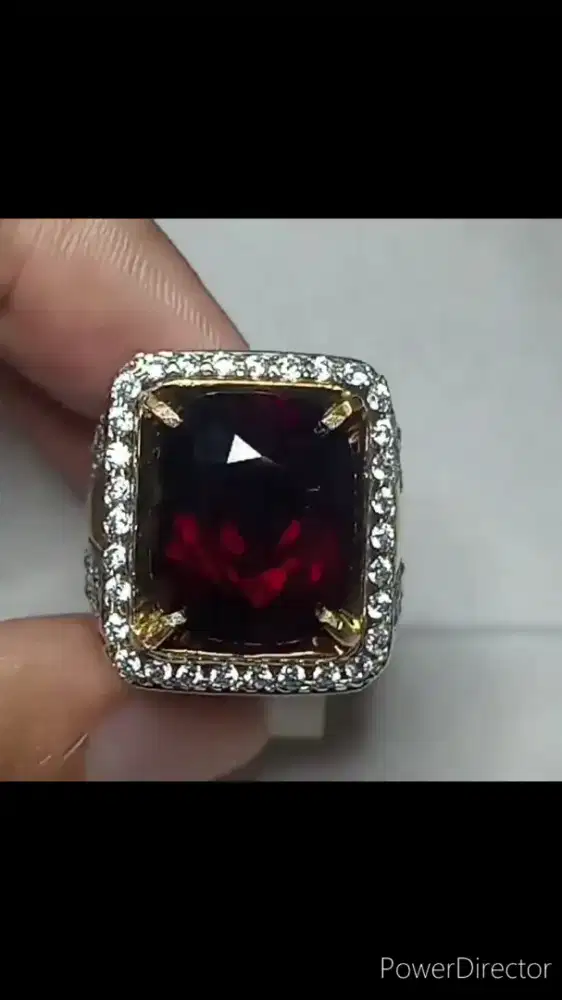 Cincin Permata Pyrope Almandine Garnet