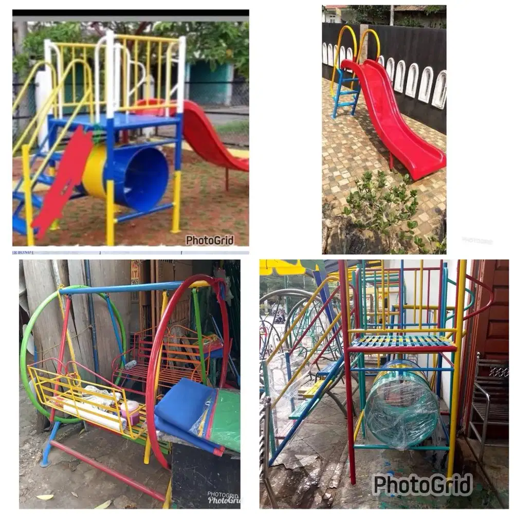 Perosotan, ayunan, jungkat jungkit, playground,  bola dunia, mainan