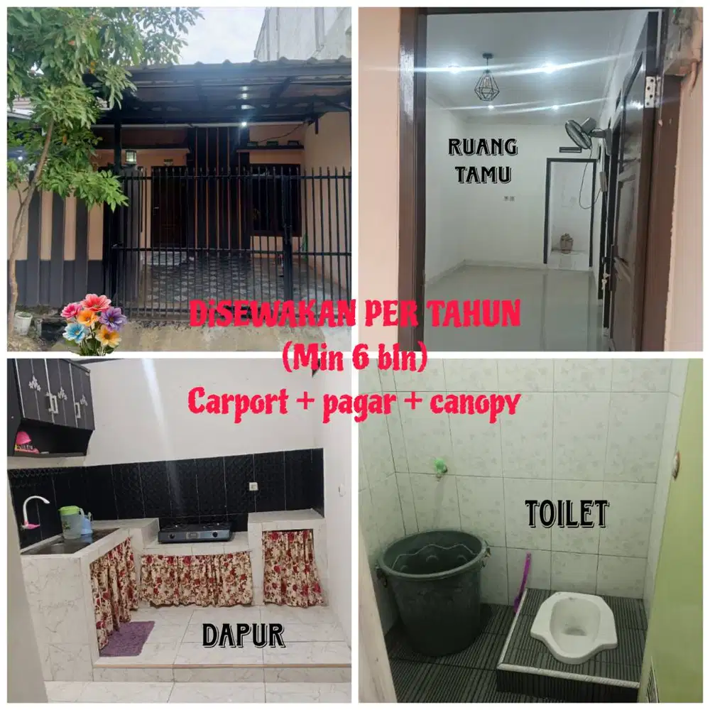 Disewakan/dikontrakan Rumah Tinggal per Tahun