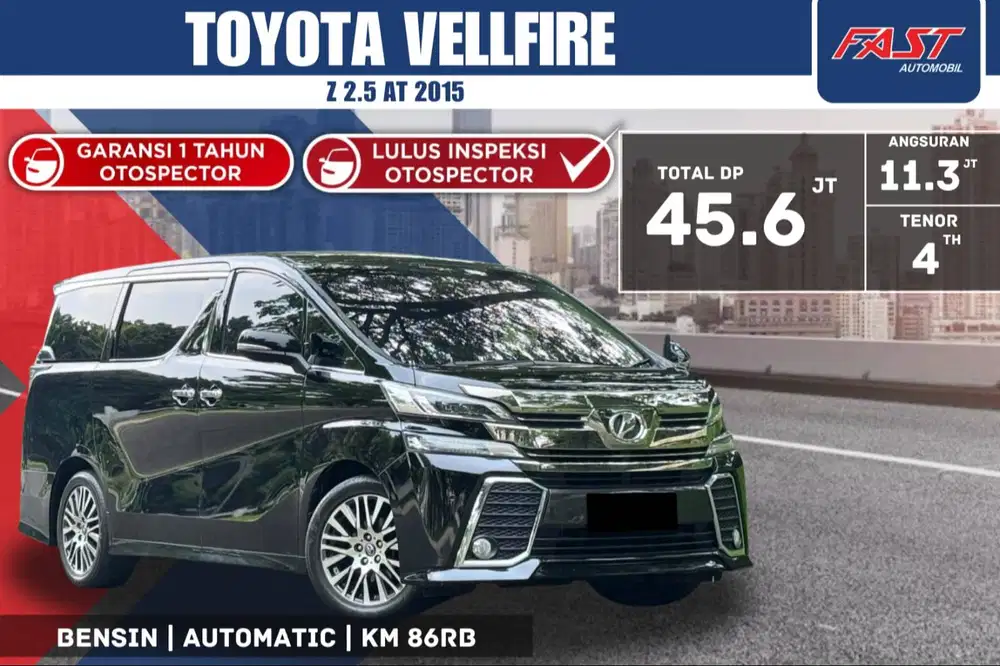 TOYOTA VELLFIRE Z 2015 2.5 AT SUNROOF CAPTAIN SEAT & PAJAK PANJANG