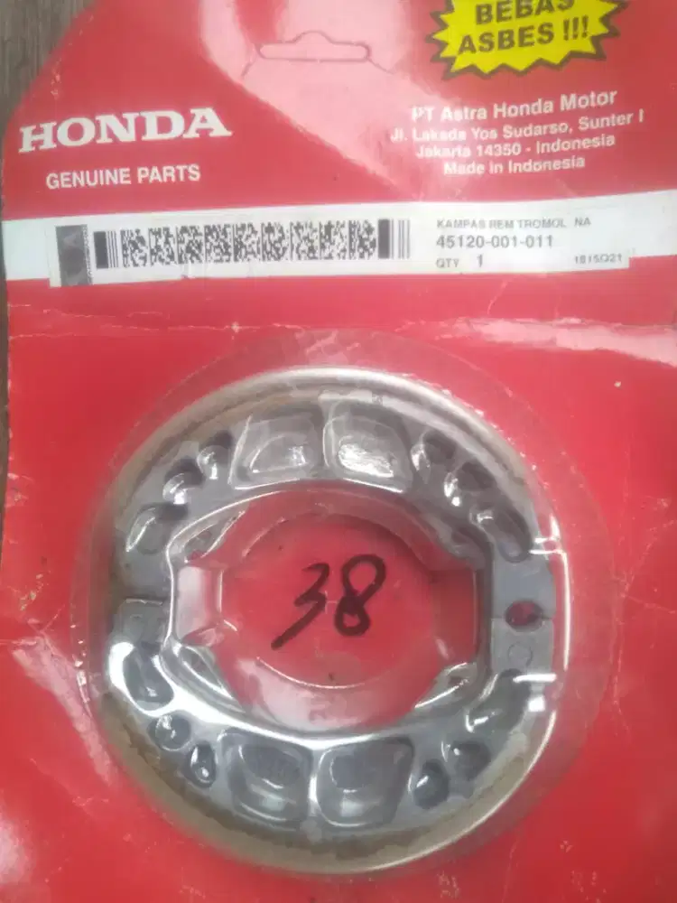Kampas Rem Tromol Belakang Gl100,C100,C800,Win dan NF100 (Supra)
