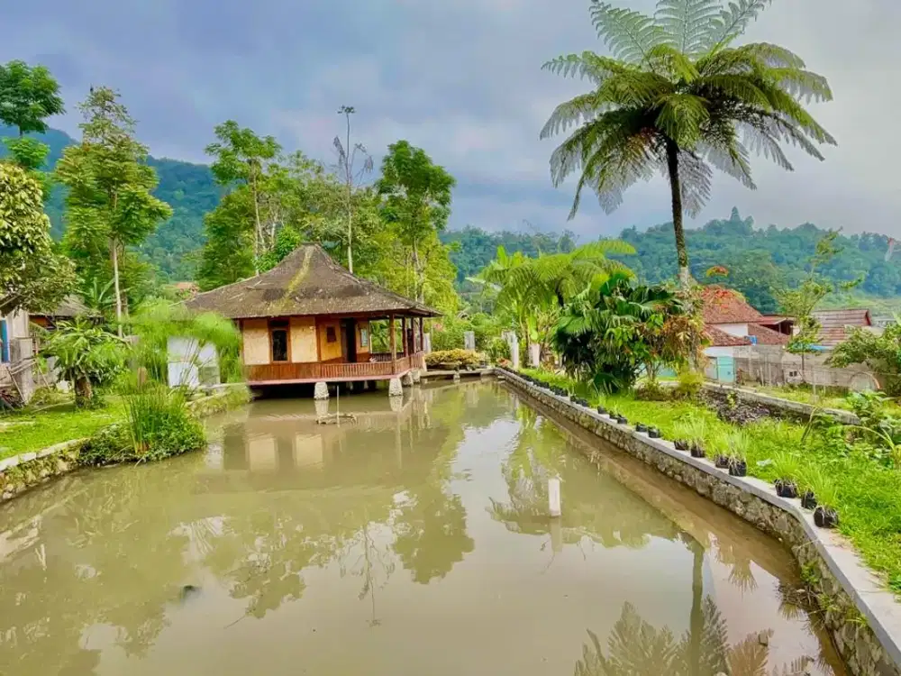 Rumah Villa + Kolam Ikan di Desa Wisata Cihanjawar Bojong Purwakarta