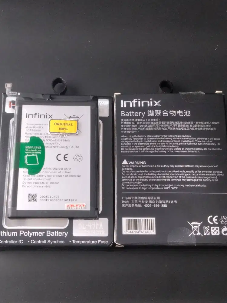 Baterai INFINIX HOT 9/HOT 8/ HOT 12i/INFINIX SMART 5/ SMART 6 BL49FX