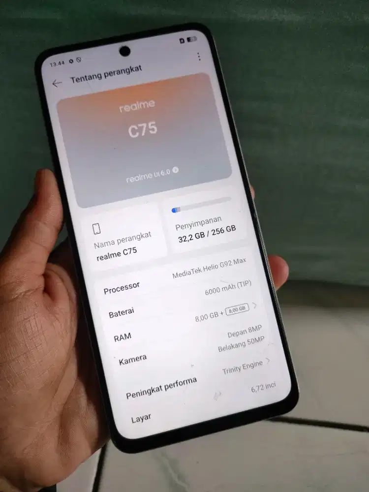 Realmi c75 ram 8/256 hp casan
