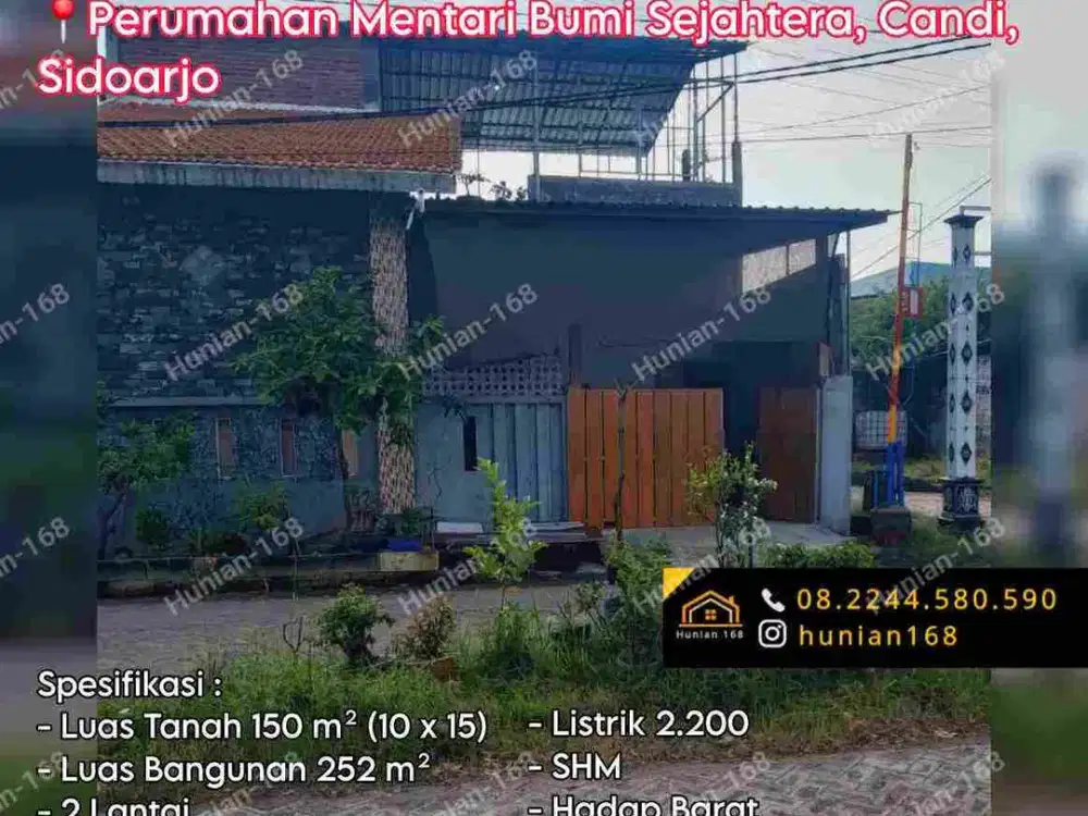 Dijual Rumah Perumahan Mentari Bumi Sejahtera Lingkar Timur Candi Gedangan Sidoarjo Kota Porong Puri Surya Jaya PSJ Buduran Waru