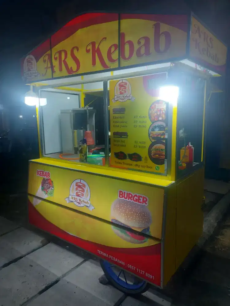 Jual gerobak ars kebab buat usaha pribadi fullset