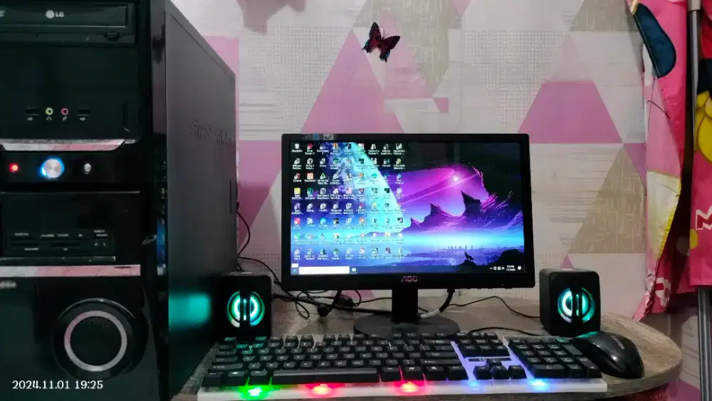 PC GAMING DESIGN + LCD 16 + RAM 8 GB + HD 500 GB + GAMES FILM APP