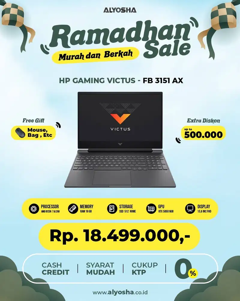 HP Victus Gaming 15 FB3151AX Ryzen 7 260 16GB SSD 512GB 15.6″ RTX5050