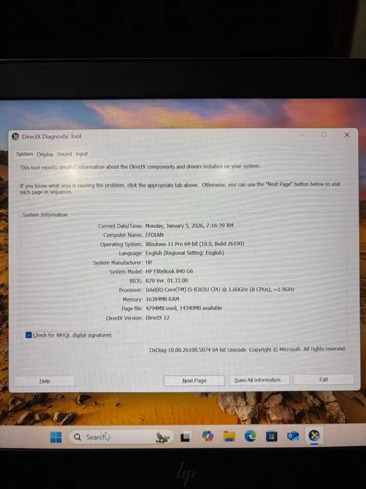 HP Elitebook G6 i5 Gen 8