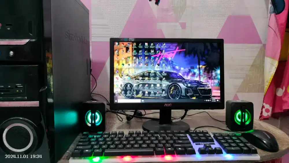 PC GAMING DESIGN + LCD 16 + RAM 8 GB + HD 500 GB + GAMES FILM APP