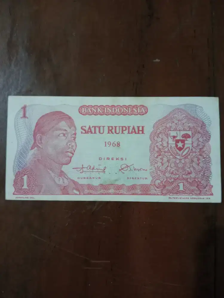 Uang Kertas 1 Rupiah Thn 1968 ( Jenderal Soedirman )