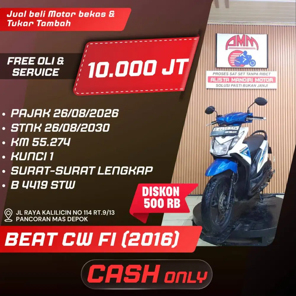 BEAT SPORTY CW 2016 PAJAK HIDUP CASH ONLY KREDIVO INDODANA ALLOBANK