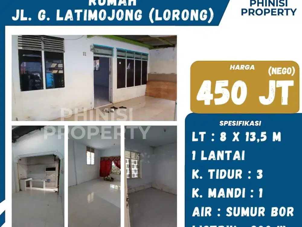 Dijual Murah Rumah Jalan Gunung Latimojong Dalam Lorong