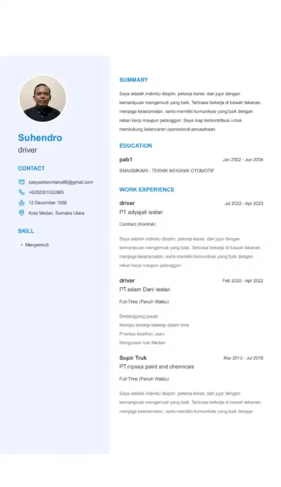 Mencari pekerjaan sebagai driver