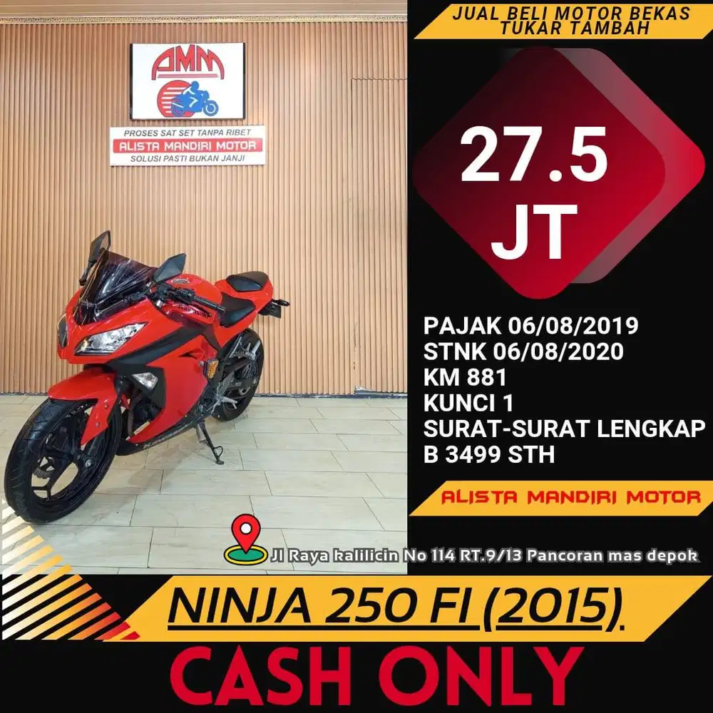 NINJA 250 FI 2015 CC 0% KREDIVO TOKPED SPAYLETER INDODANA GOPAYLETER