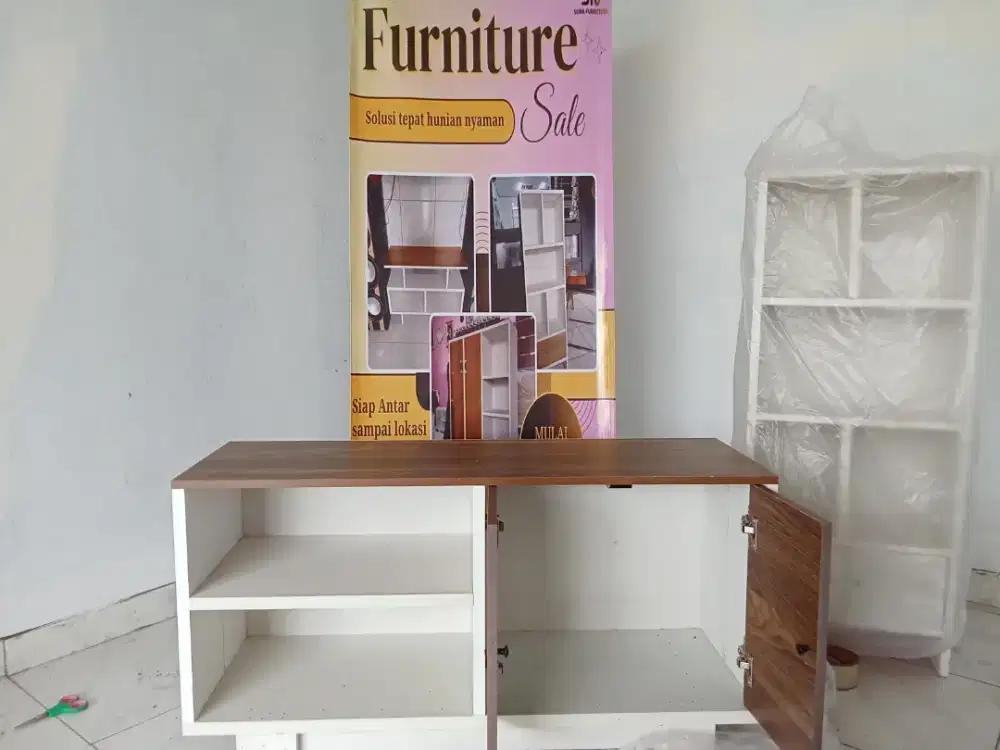 meja tv pintu lapisan