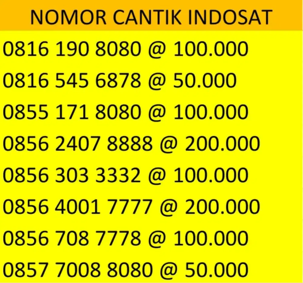 Nomor Cantik Indosat