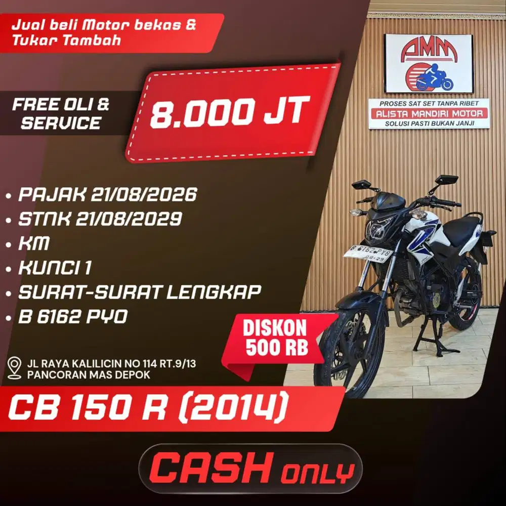 CB 150 R 2014 PAJAK HIDUP CC0% KREDIVO INDODANA GOPAYLATER SHOPEELATER
