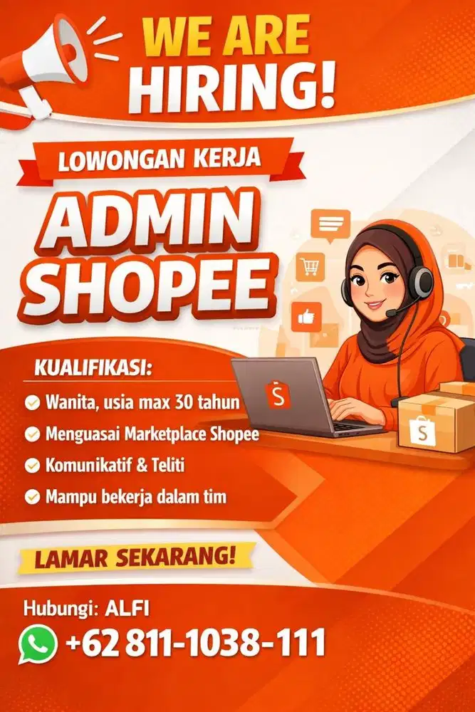 di butuhkan untuk admin shopee