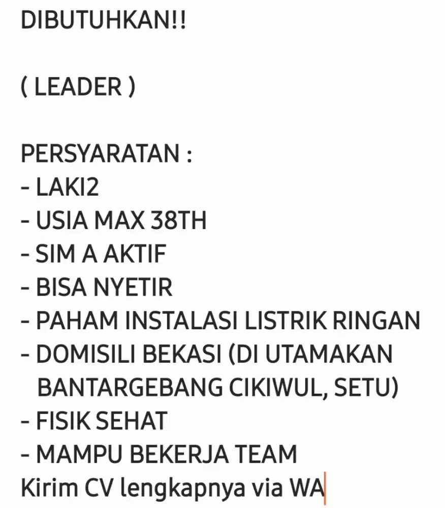 Dibutuhkan : #LEADER. #ADMIN PRODUKSI. #ADMIN EXHIBITION.